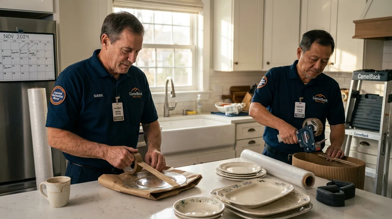 Professional crew packing kitchen dishware in Heppner, OR
